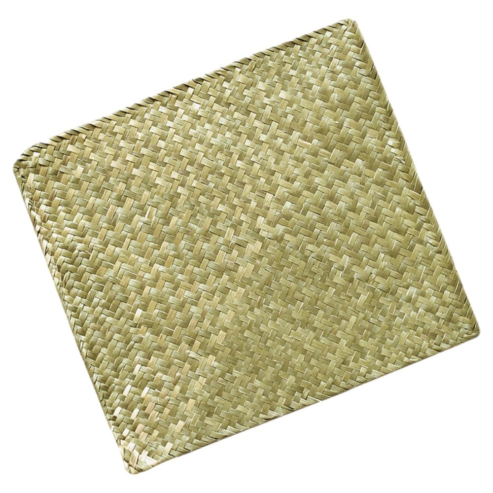 Mikinona Handwoven Straw Placemat, Non-Slip and Heat-Resistant, Woven Table Mat for Restaurants and Cafés, Decorative Farmhouse Style