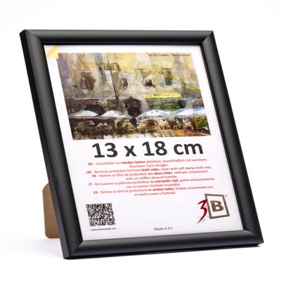 3-Picture Photo Frame MAUI - Black - 13 x 18 cm - Wooden Frame with Acrylic Glass