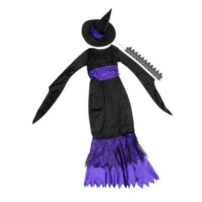 PACKOVE XL Witch Costume Dress, Polyester Satin, 3-Piece Cosplay Outfit