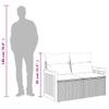 vidaXL 2-Seater Garden Sofa with Cushions, Gray Poly Rattan view 3