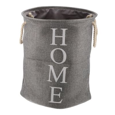 Cotton and Linen Foldable Laundry Basket, 1 Pc., with Rope Handle