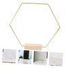 Hexagonal Metal DIY Decoration Rings with Wooden Bases, Set of 2 view 3