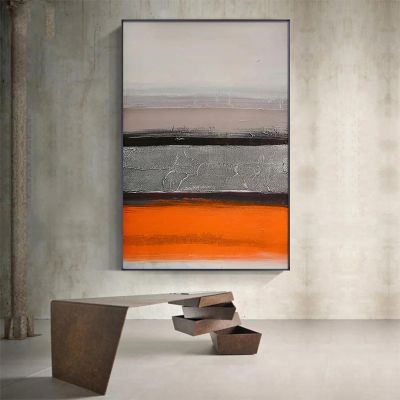 KDXAOBEI Modern Wall Art, Abstract Orange Color-Block Canvas Print Poster for Living Room, Studio, and Home Decor, Painting with Black Frame, 21 x 30 cm (8 x 12 in)