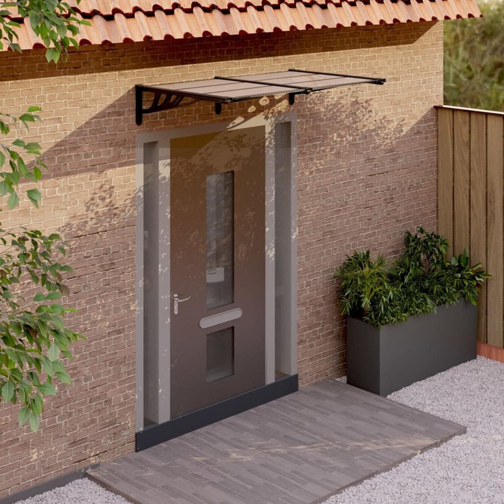 ShCuShan Black Door Canopy, 152.5 x 90 cm, Polycarbonate Window Awning