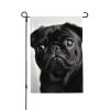 Garden Flag with Cute Black Pug Print, 71.1 x 101.6 cm, Double-Sided Outdoor Flag view 1