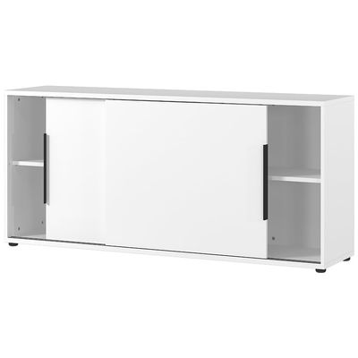 Lomadox Brombel Sideboard Sliding-Door Cabinet, 160 cm, White