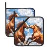 Square Insulated Pot Holders with Animal Print, 2-Pack view 1