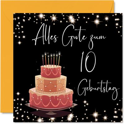 Stuff4 10th Birthday Card for Girls, Elegant and Stylish