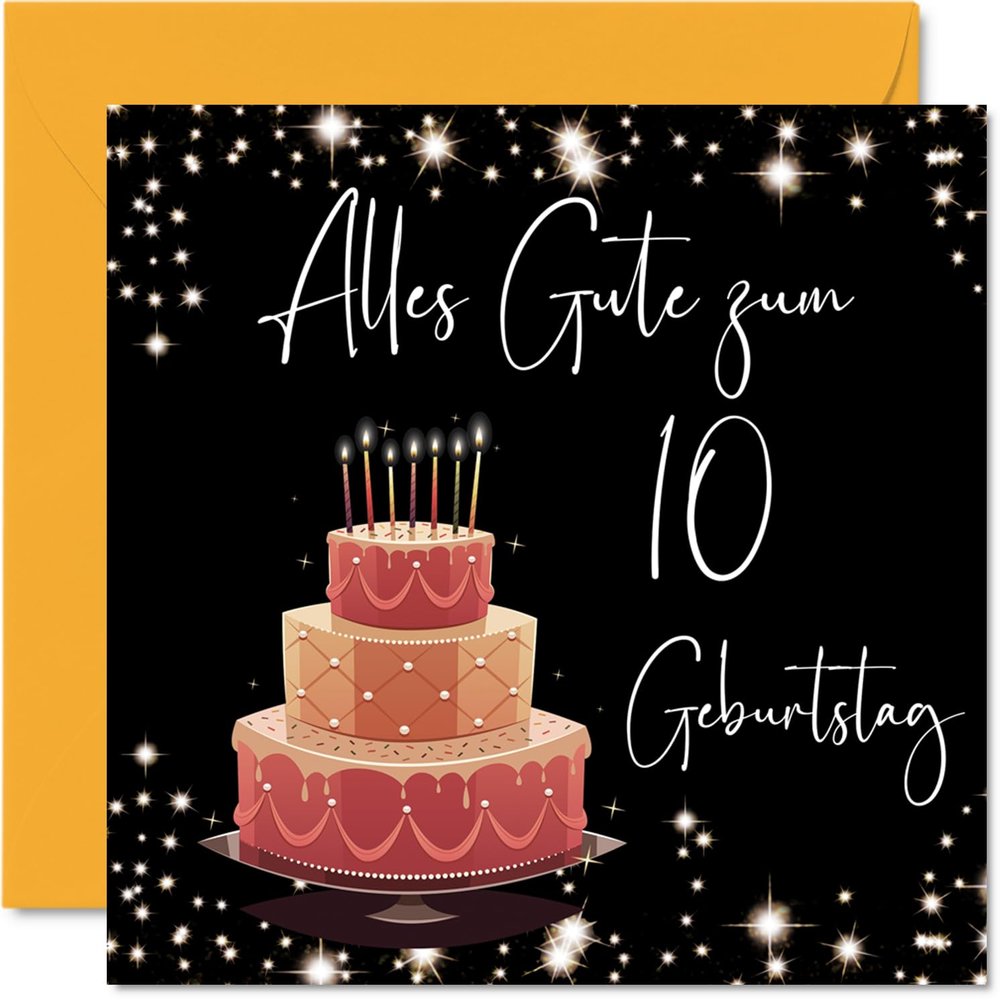Stuff4 10th Birthday Card for Girls, Elegant and Stylish