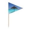 Ocean Beach Green Tree Art Deco Fashion Toothpick Triangle Cupcake Topper Flags view 1
