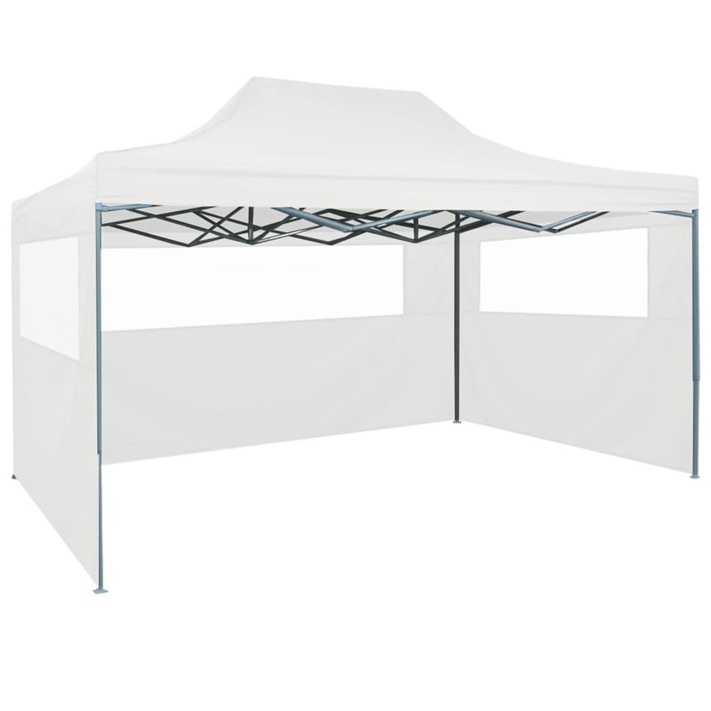 ShCuShan Foldable Party Tent with 3 Side Panels, 3 x 4.5 m, White