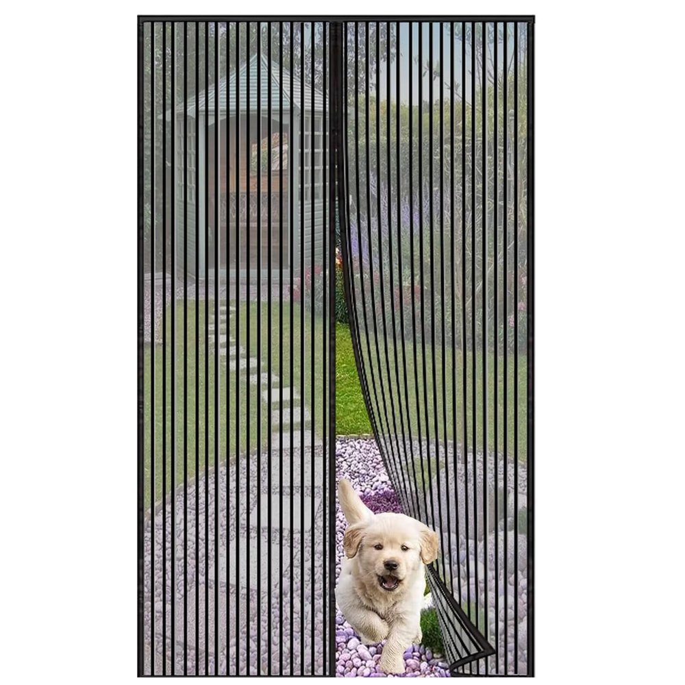 Magnetic Insect Screen Door Curtain, Foldable, 85 x 270 cm, Black