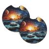 Car Cup Holder Coasters with Planets, Stars and Milky Way, 2-Pack view 3