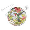 Round Tinted Acrylic Glass Window Hanging with Hummingbird Motif view 1