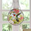 Round Tinted Acrylic Glass Window Hanging with Hummingbird Motif view 3