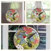 Round Tinted Acrylic Glass Window Hanging with Hummingbird Motif view 4