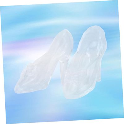 Transparent Mini High-Heel Shoes, 6-Piece Vinyl Set, White