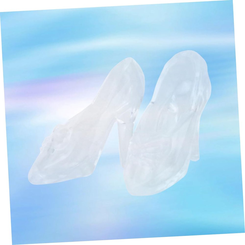 Transparent Mini High-Heel Shoes, 6-Piece Vinyl Set, White