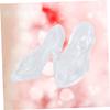 Transparent Mini High-Heel Shoes, 6-Piece Vinyl Set, White view 3