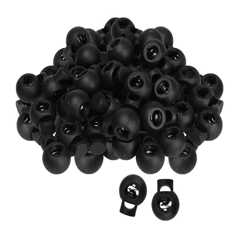 Plastic Cord Locks, 100-Pack, for Cords, Drawstrings and Shoelaces