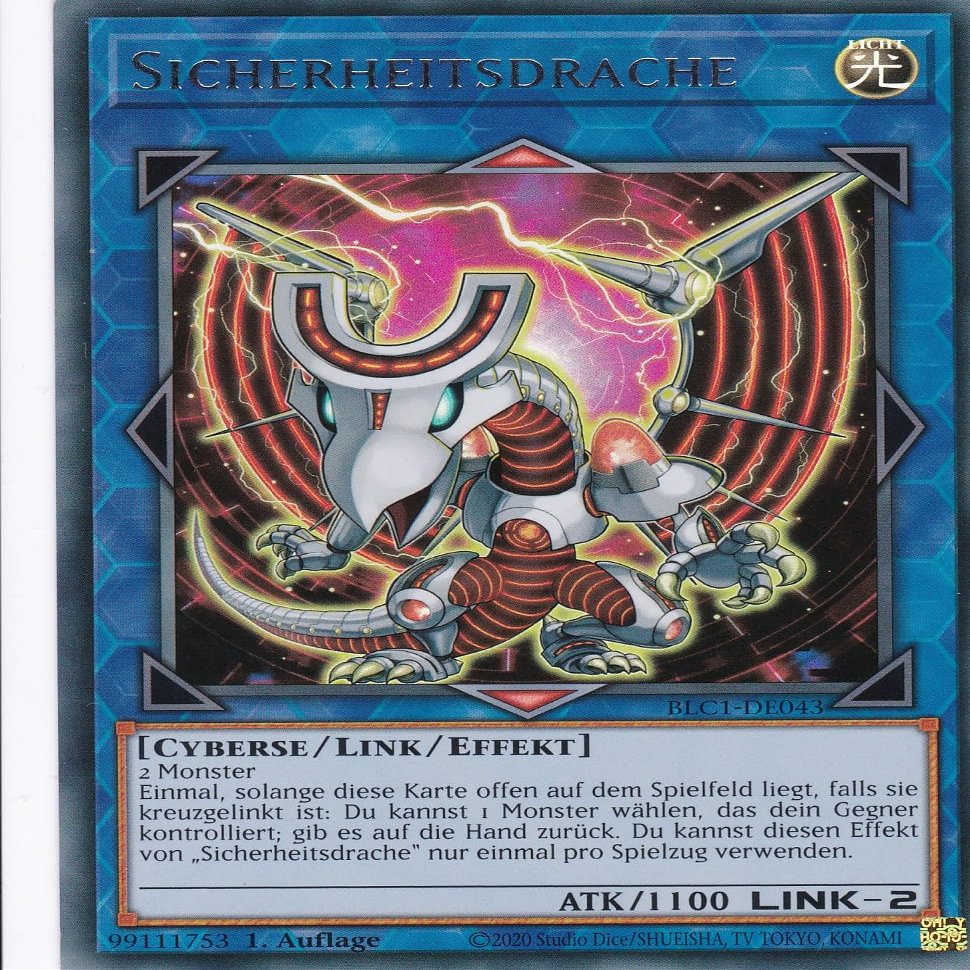 BLC1-DE043 - Security Dragon - Ultra Rare - 1st Edition - German - Battles of Legends: Chapter 1 - with LMS Trading Field Center Card