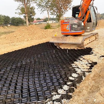 CAIZY Ground Grid, 5 cm Deep, HDPE Gravel Stabilization Geogrid, 10 m x 6 m