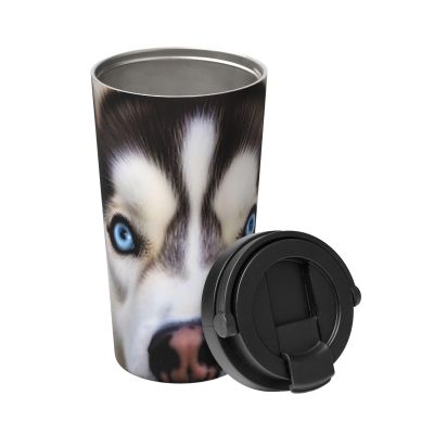500 ml Thermos Coffee Travel Mug with Silly Husky Dogs
