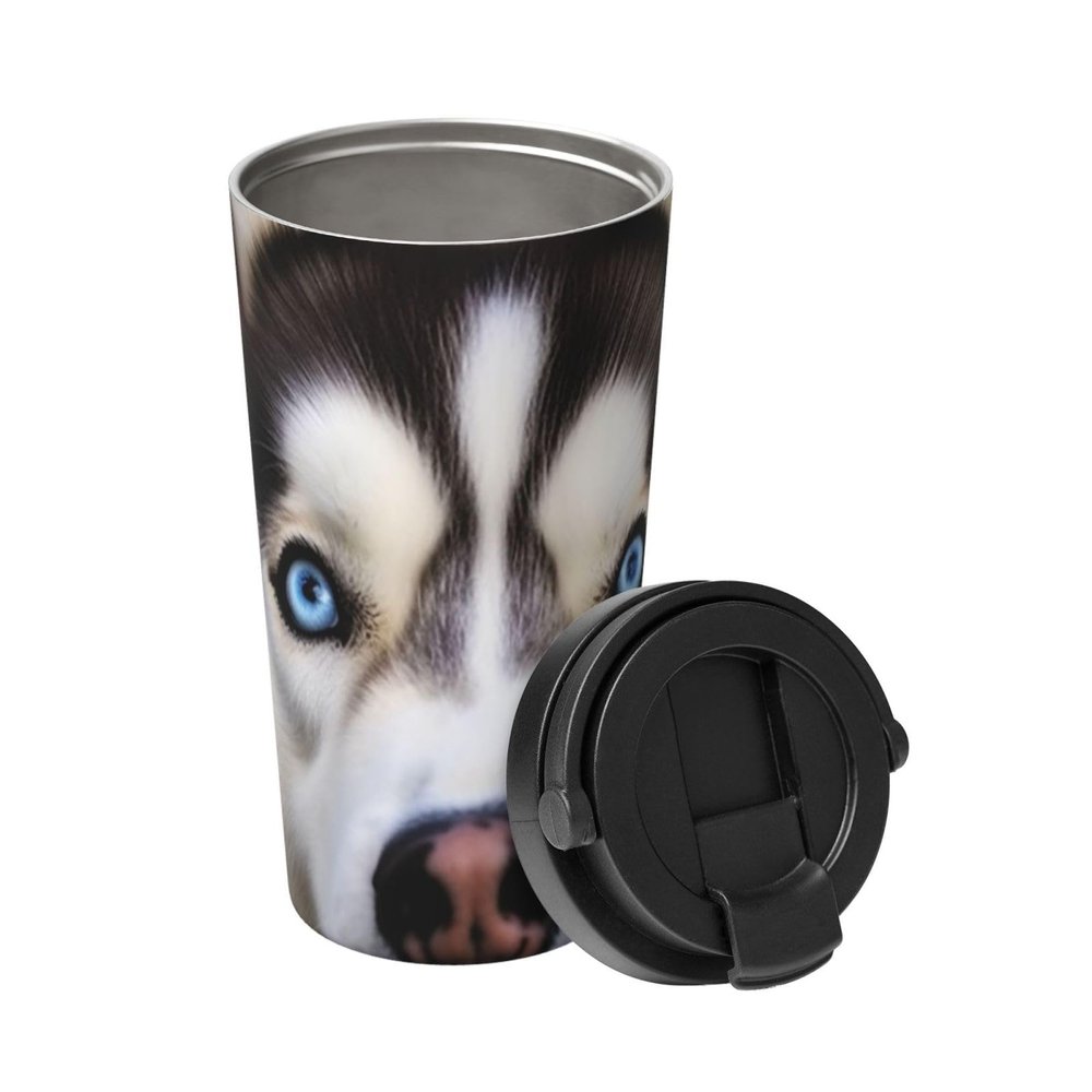 500 ml Thermos Coffee Travel Mug with Silly Husky Dogs