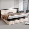 Becag Upholstered Bed 180 x 200 cm with Storage, Hydraulic Lift, Slatted Base, Velvet Beige view 4