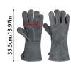 DAQIANG 932 Bite-Resistant Leather Gloves, 2-Layer, Heat-Resistant, Gray view 2