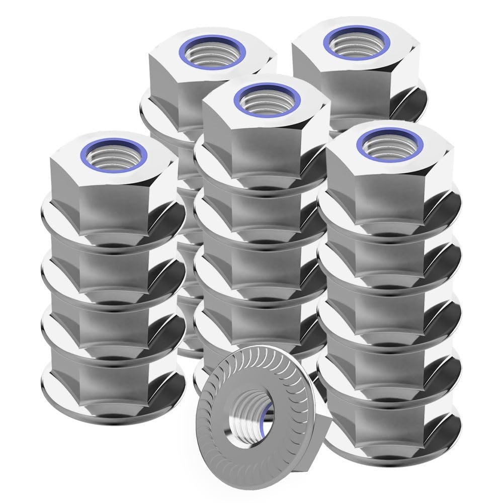 Offgridtec DIN 6926 Self-Locking Flange Nuts, A2 V2A Stainless Steel, M4, 25-Pack