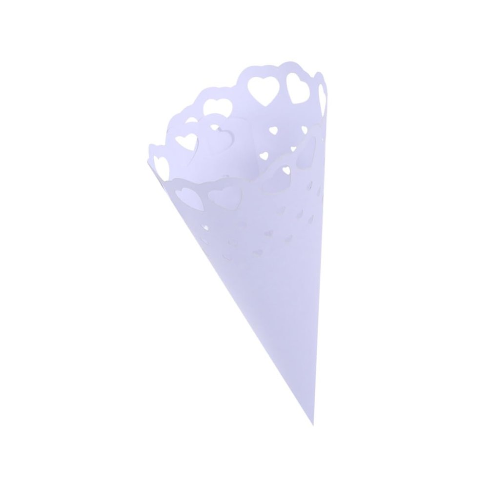 HAPINARY 50 Paper Flower Confetti Cones with Heart Cutout