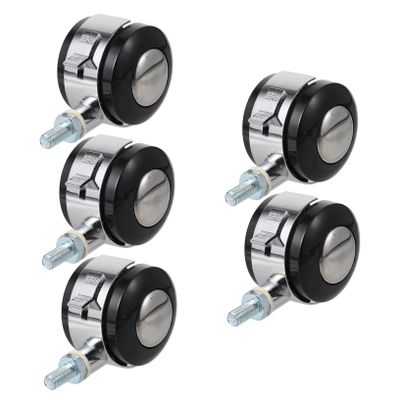 TEHAUX 5-Piece Zinc Alloy Hard-Floor Casters for Office Chairs with Brakes
