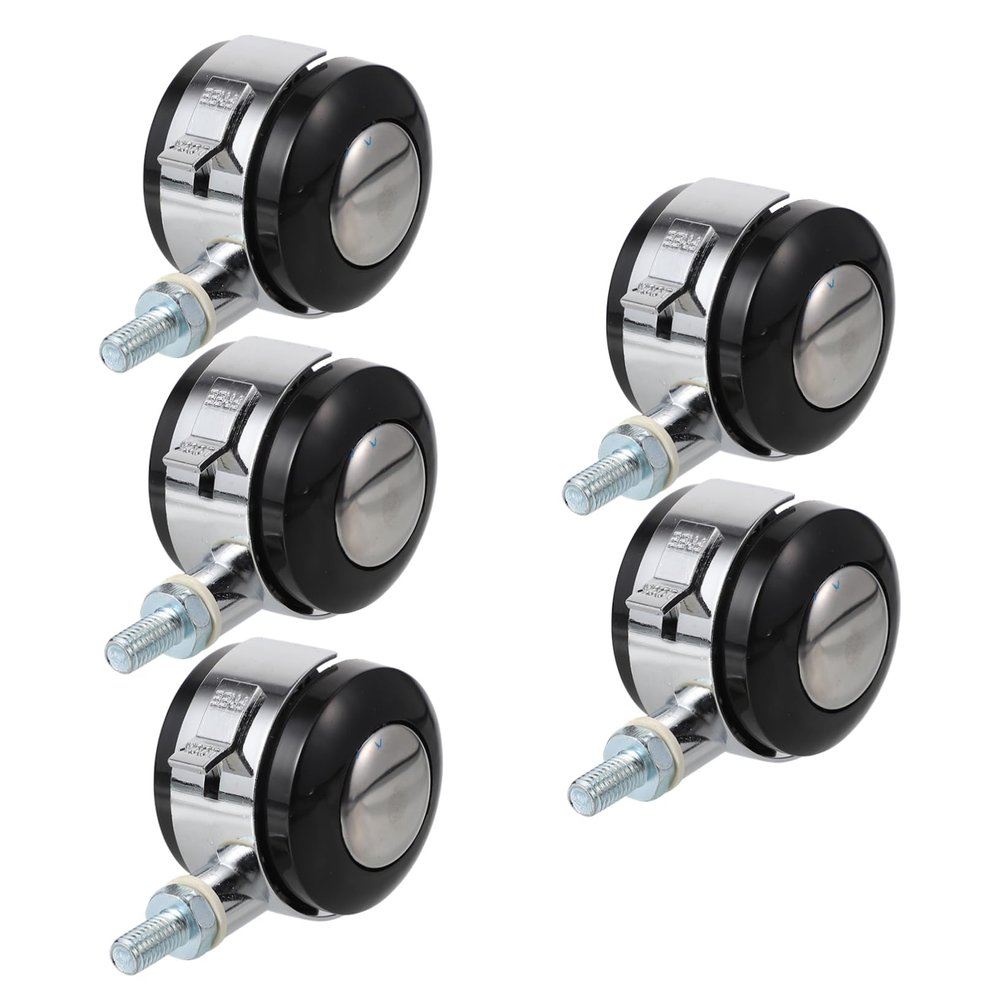 TEHAUX 5-Piece Zinc Alloy Hard-Floor Casters for Office Chairs with Brakes