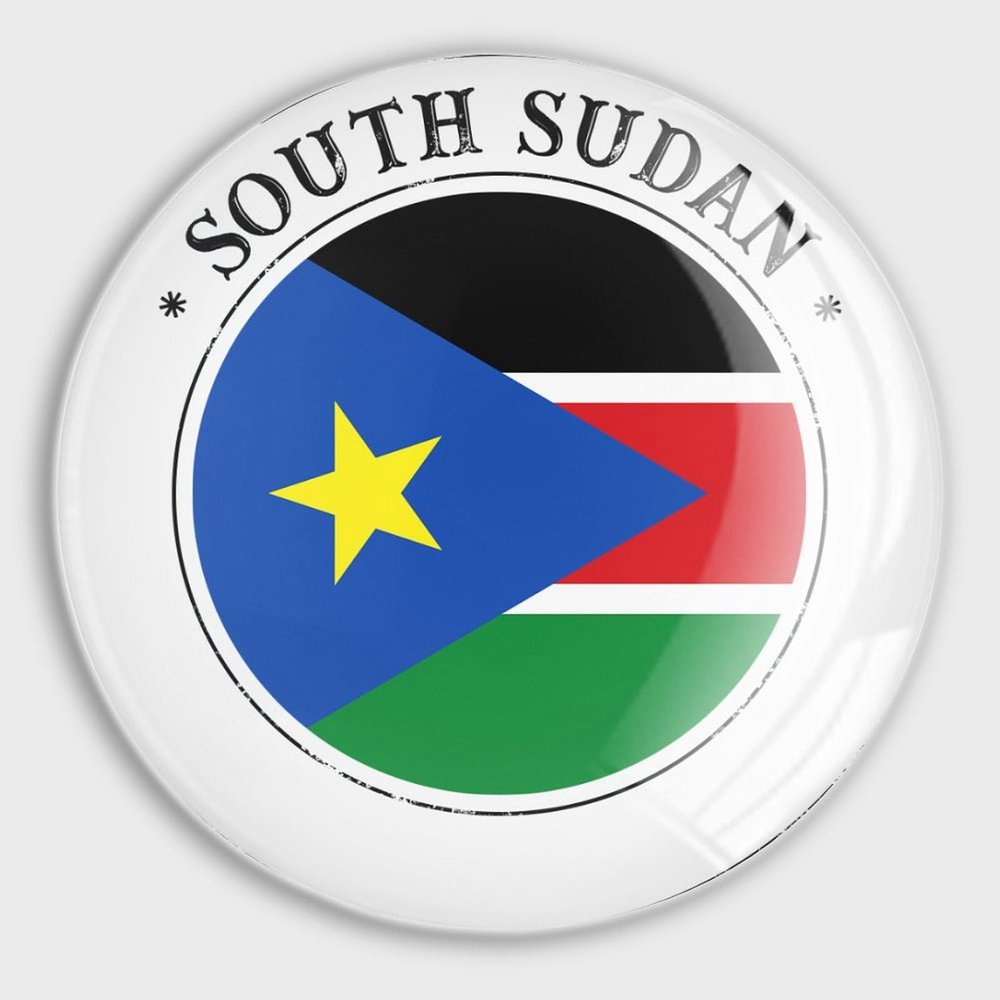 luckluccy South Sudan Flag Glass Refrigerator Magnets, 2 Pieces