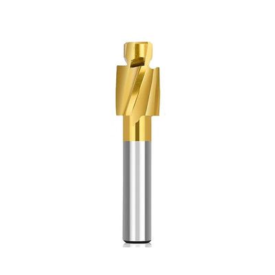 Pangyoo M3–M16 HSS Countersink End Mill, TiN-Coated 4-Flute Pilot Slot Cutter (M5)