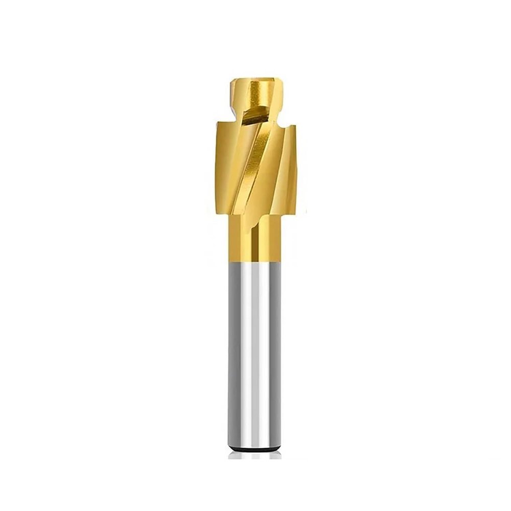 Pangyoo M3–M16 HSS Countersink End Mill, TiN-Coated 4-Flute Pilot Slot Cutter (M5)