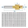 Pangyoo M3–M16 HSS Countersink End Mill, TiN-Coated 4-Flute Pilot Slot Cutter (M5) view 4