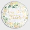 luckluccy Glass Refrigerator Magnets with “Love The Nature Beauty” Quote, Yellow Floral Wreath, 4-Pack view 1