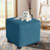 Square Ottoman Cover, Stretch Velvet Slipcover, Color #10, 35 x 35 cm / 14 in view 2