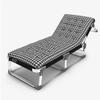 GEIRONV Folding Metal Sun Lounger, 5-Position Adjustable Backrest, Black, 190 x 68 x 28 cm view 1