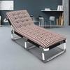 GEIRONV Folding Metal Sun Lounger, 5-Position Adjustable Backrest, Black, 190 x 68 x 28 cm view 3