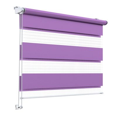 Stylo Day & Night Roller Blind, No Drilling, 57 x 220 cm, Heather