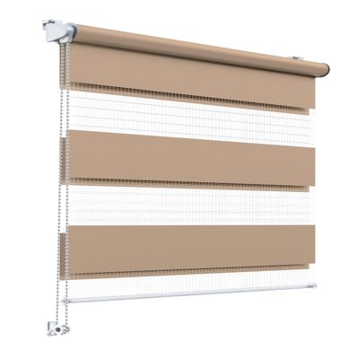 Stylo Day & Night Roller Blind, No-Drill, Universal Mechanism, Easy Installation, Semi-Transparent/Blackout, Indoor, 62 x 150 cm, Beige