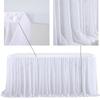 CEMELI 4–9 ft x 77 cm 1-Layer White and Green Mesh Fluffy Tutu Tulle Chiffon Table Skirt view 2
