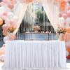 CEMELI 4–9 ft x 77 cm 1-Layer White and Green Mesh Fluffy Tutu Tulle Chiffon Table Skirt view 4