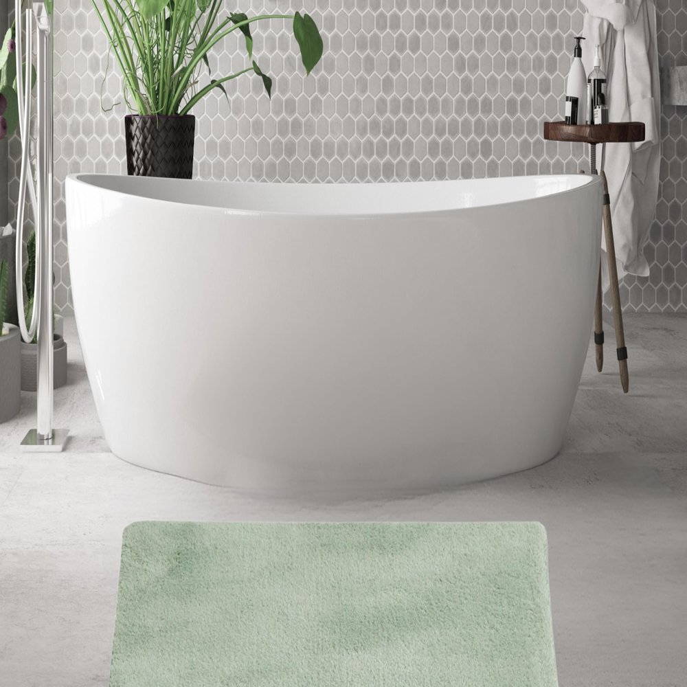 andiamo Arezzo Bathroom Rug, Bath Mat, 80 x 150 cm, Sage Green