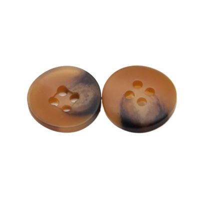Large Horn-Imitation Resin Buttons, Brown, 15 mm, 30 pcs