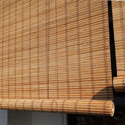 HFDASUENT Indoor/Outdoor Bamboo Blind, Privacy Shade for Windows and Doors, Hook-Mounted, Adjustable, 50 x 210 cm