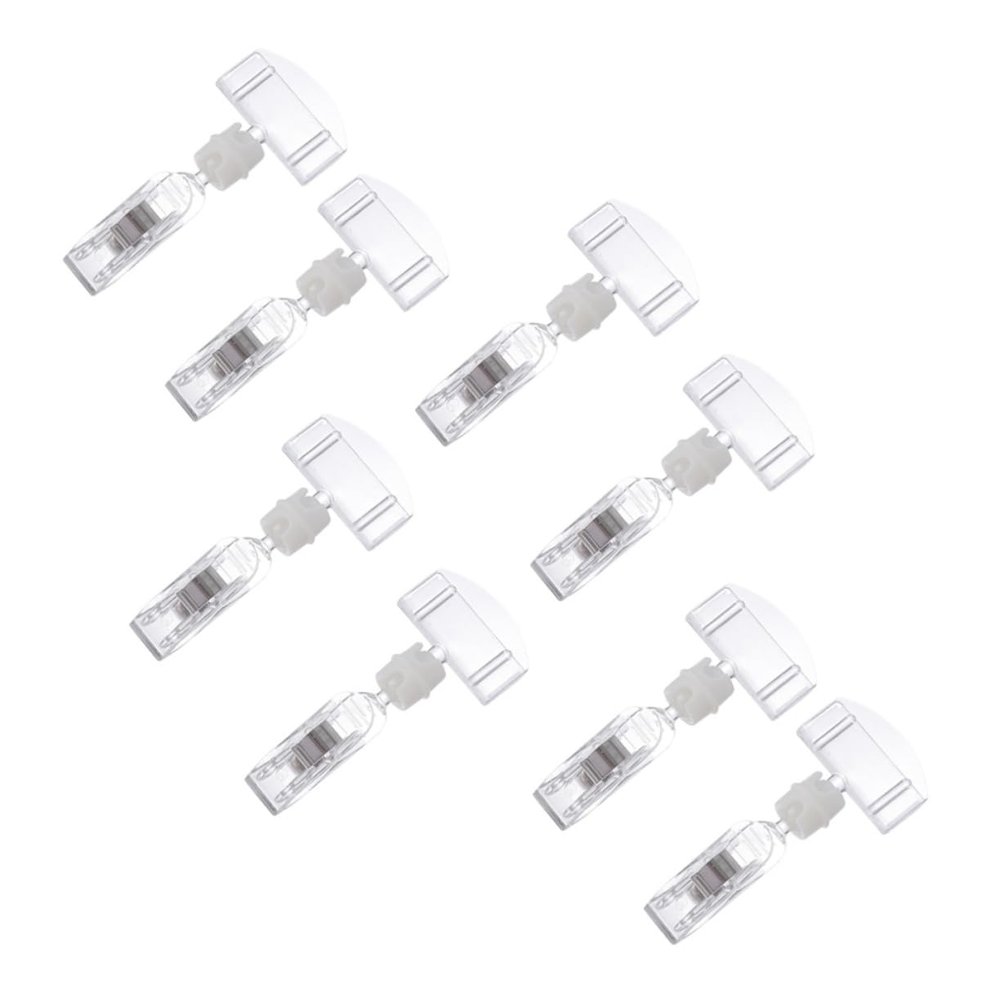 Acrylic Sign Holders, 8-Pack, Rotating Price Tag Clips